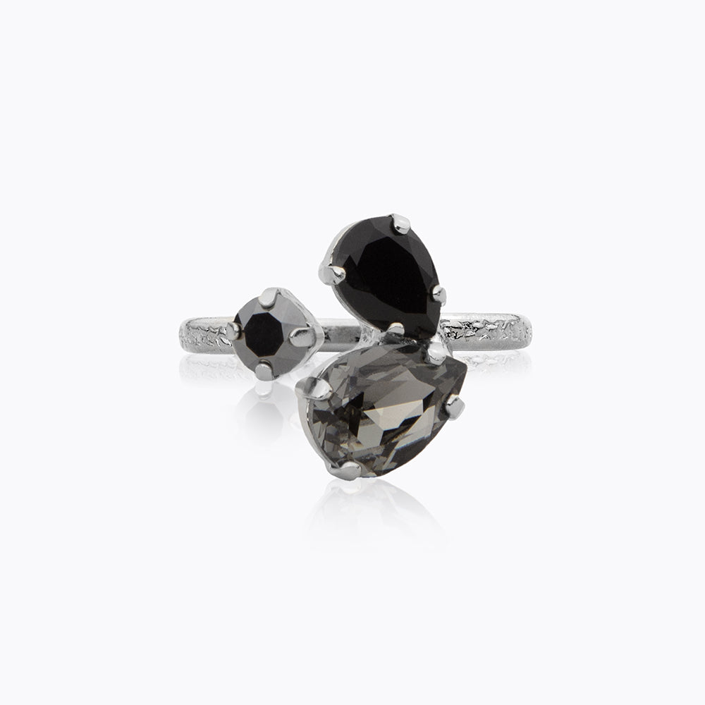 Caroline Svedbom - Alisia Ring Black Combo Rhodium
