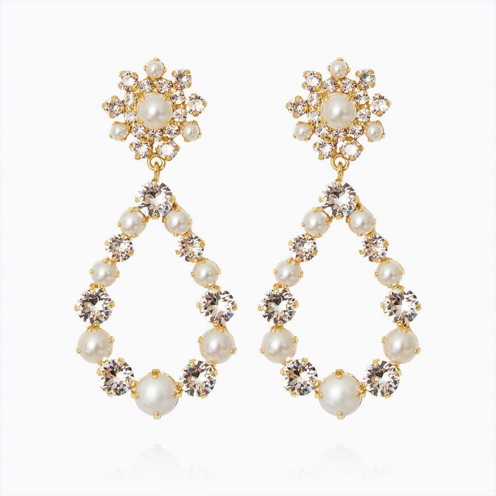 Caroline Svedbom - Grace Earrings Pearl Crystal Gold