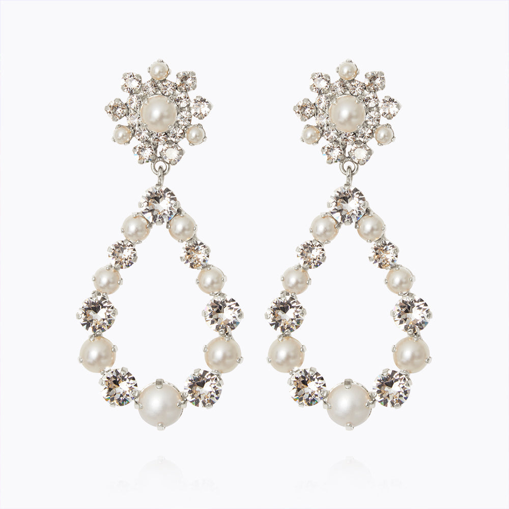 Caroline Svedbom - Grace Earrings Pearl Crystal Rhodium