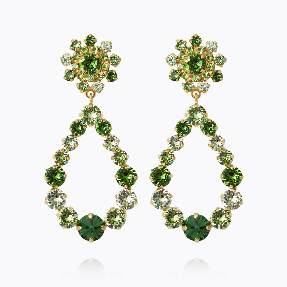 Caroline Svedbom - Grace Earrings Green Combo Gold