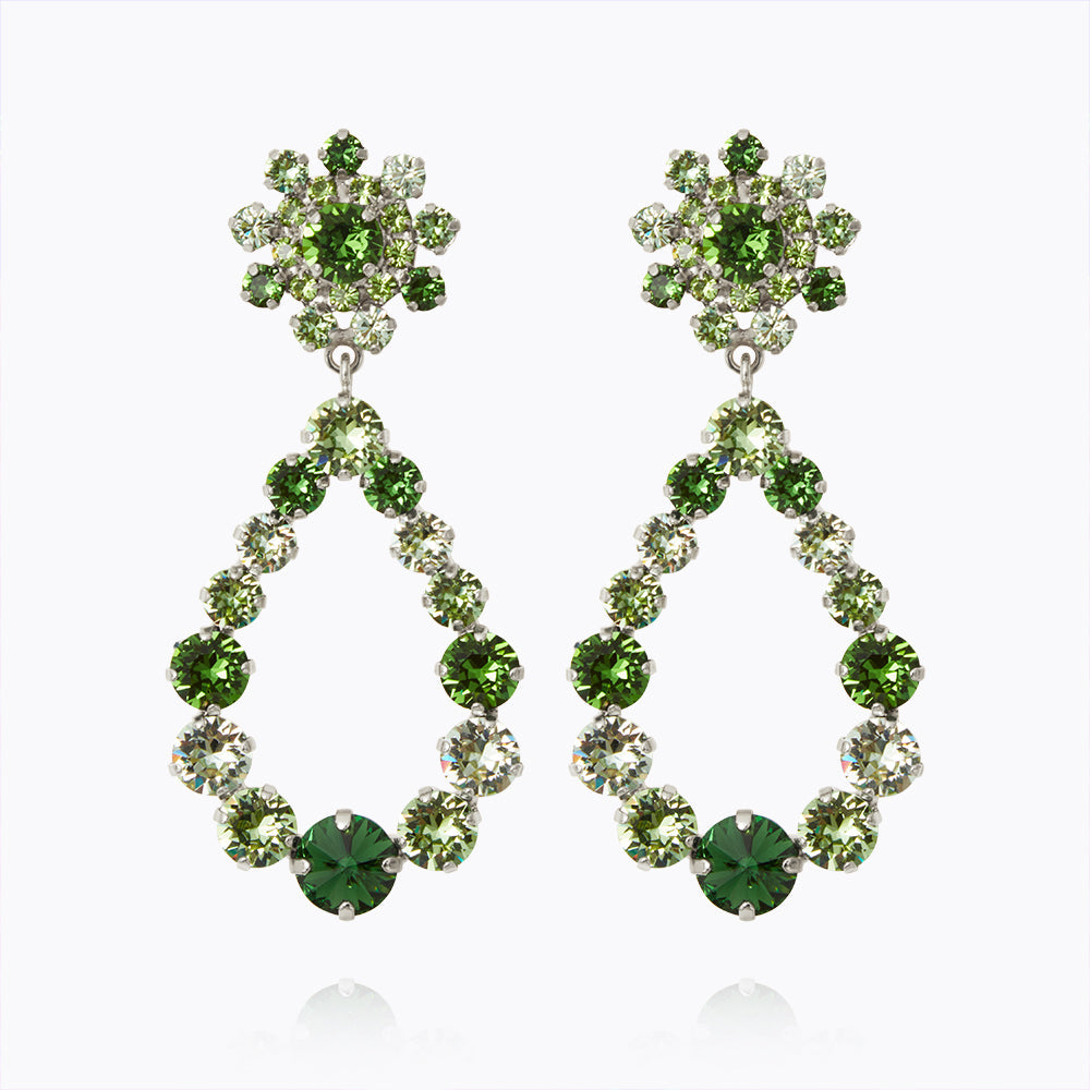 Caroline Svedbom - Grace Earrings Green Combo Rhodium