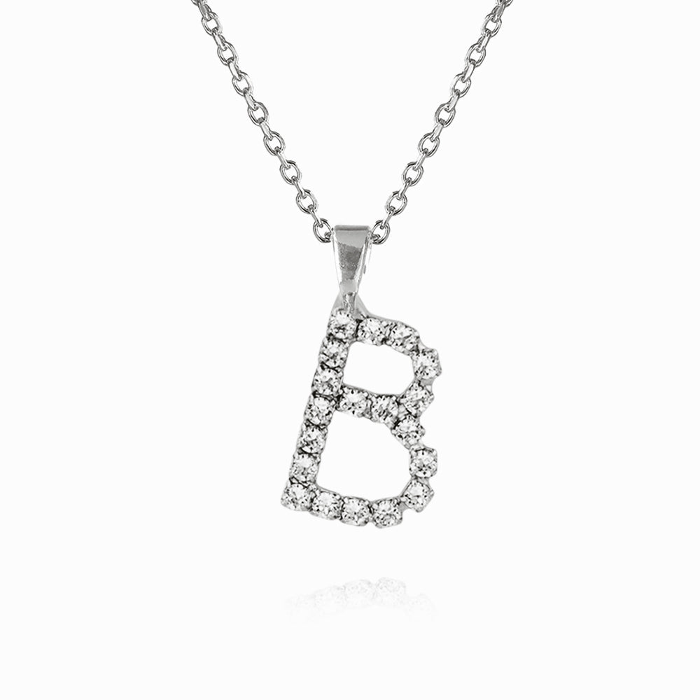 Caroline Svedbom - Mini Letter Necklace Letter B Rhodium