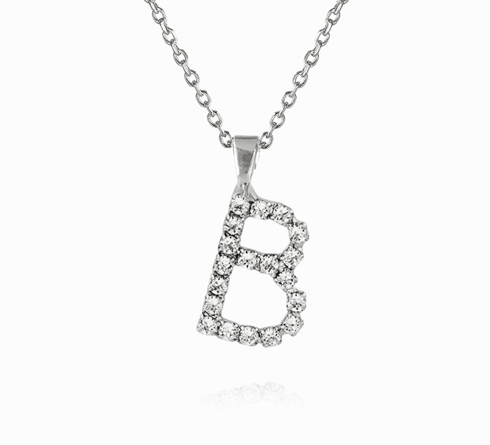 Caroline Svedbom - Mini Letter Necklace Letter B Rhodium