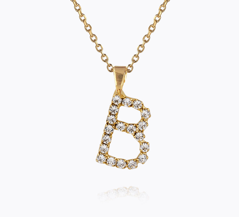 Caroline Svedbom - Mini Letter Necklace Letter B Gold