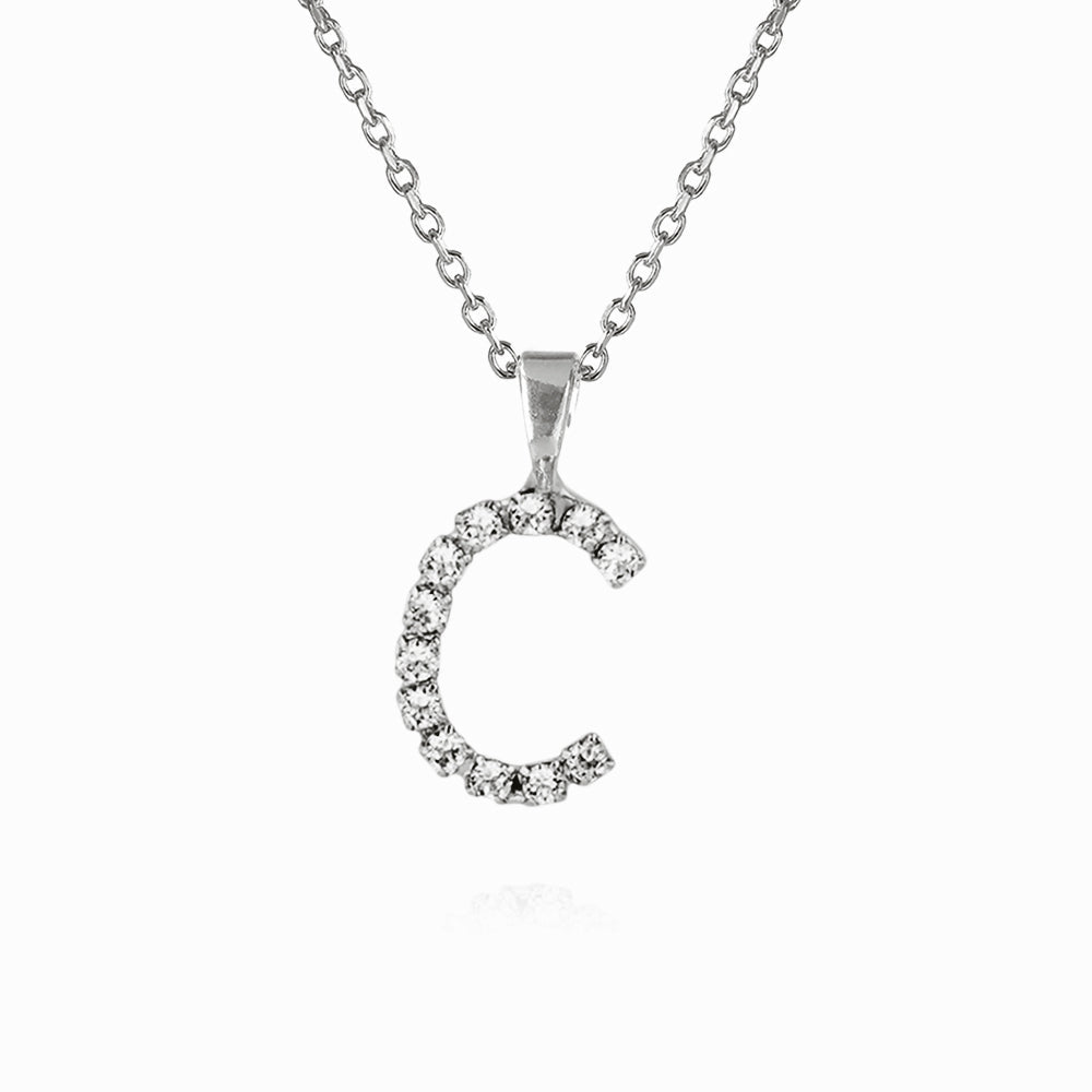 Caroline Svedbom - Mini Letter Necklace Letter C Rhodium