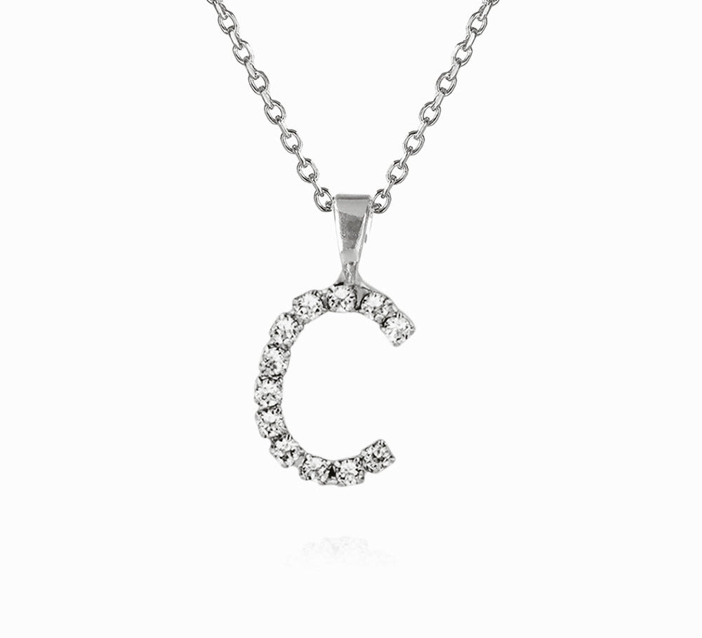 Caroline Svedbom - Mini Letter Necklace Letter C Rhodium