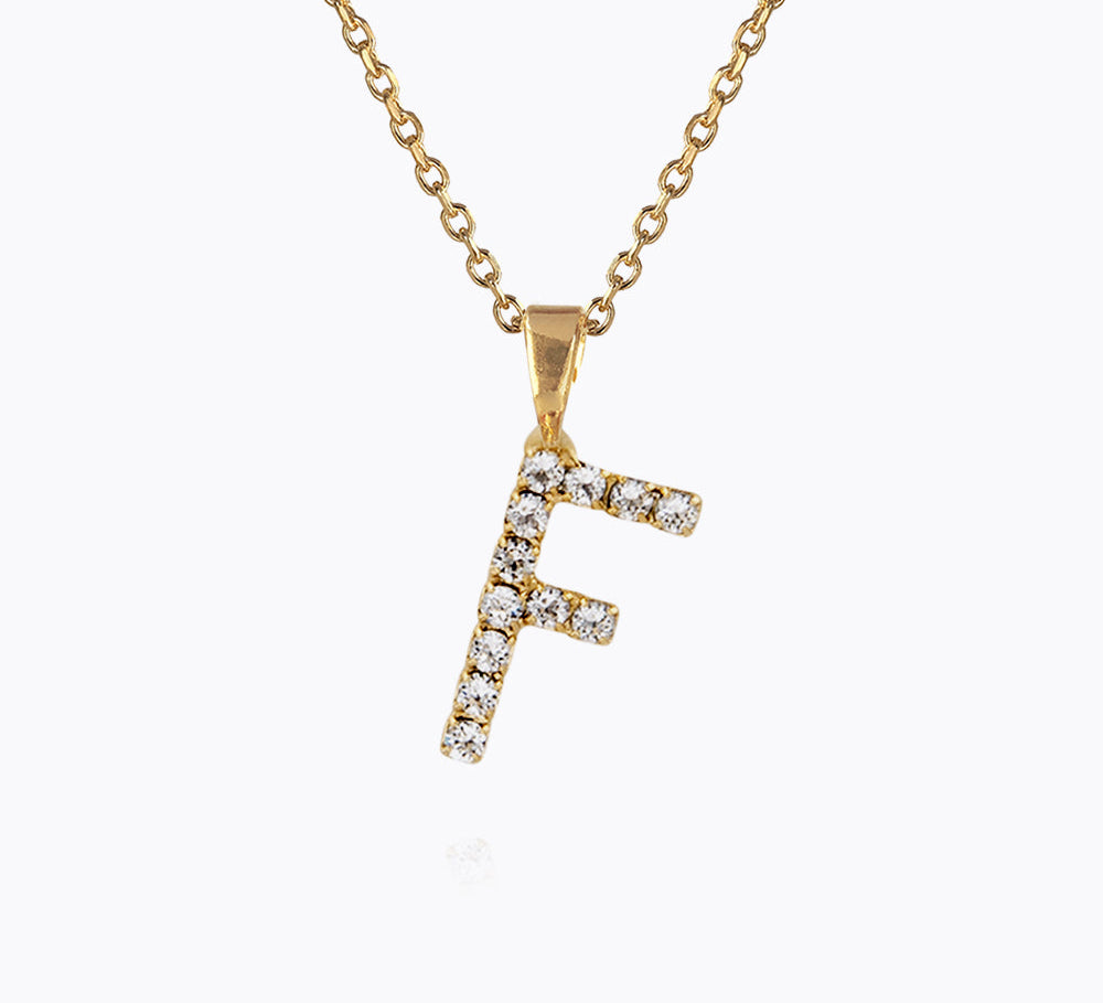 Caroline Svedbom - Mini Letter Necklace Letter F Gold