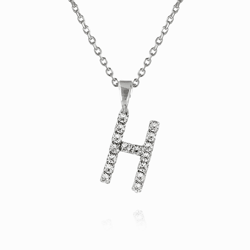 Caroline Svedbom - Mini Letter Necklace Letter H Rhodium