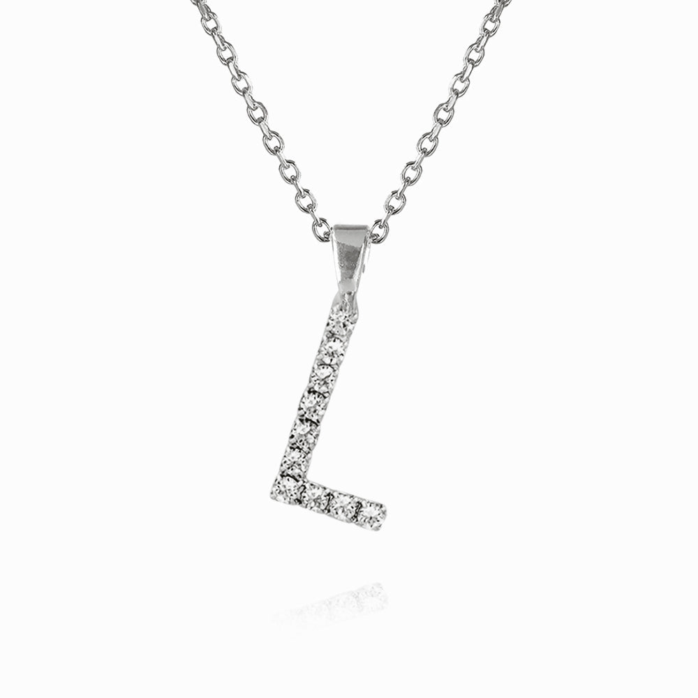 Caroline Svedbom - Mini Letter Necklace Letter L Rhodium