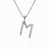 Caroline Svedbom - Mini Letter Necklace Letter M Rhodium