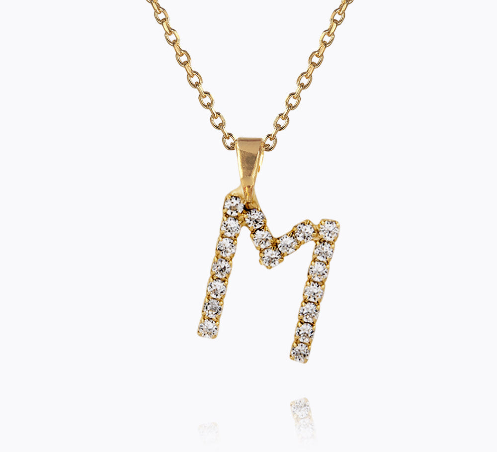 Caroline Svedbom - Mini Letter Necklace Letter M Gold