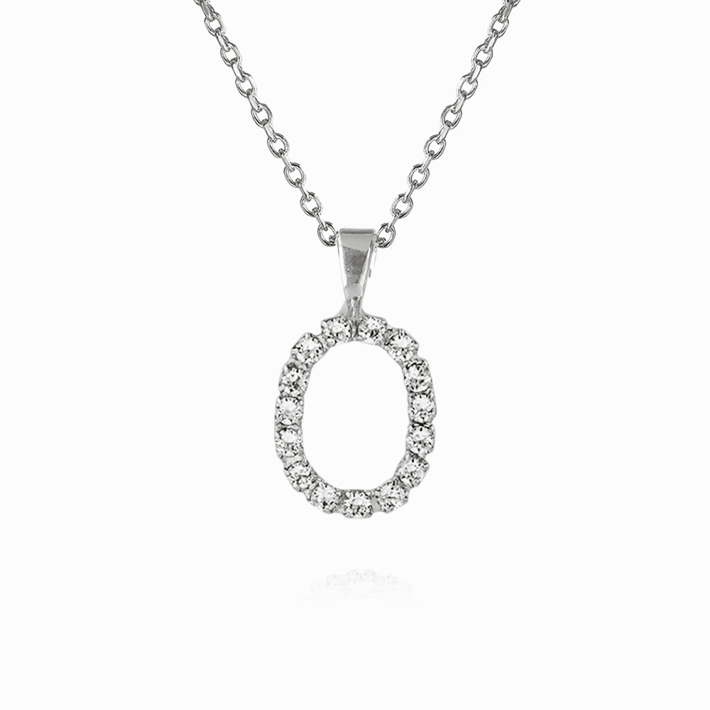 Caroline Svedbom - Mini Letter Necklace Letter O Rhodium