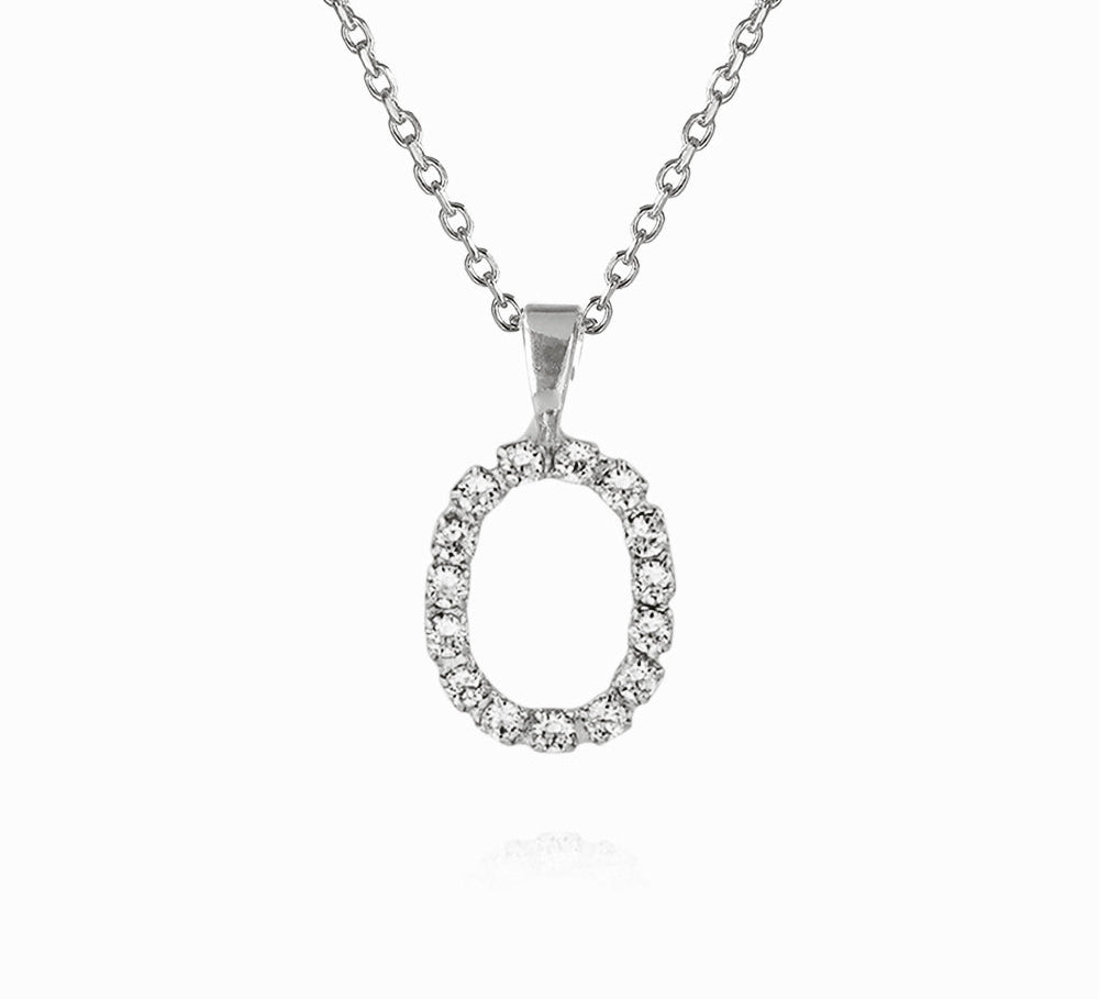 Caroline Svedbom - Mini Letter Necklace Letter O Rhodium