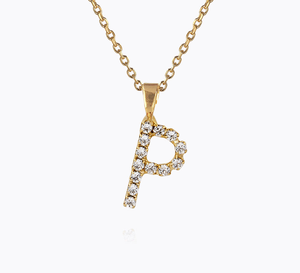 Caroline Svedbom - Mini Letter Necklace Letter P Gold