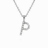 Caroline Svedbom - Mini Letter Necklace Letter P Rhodium