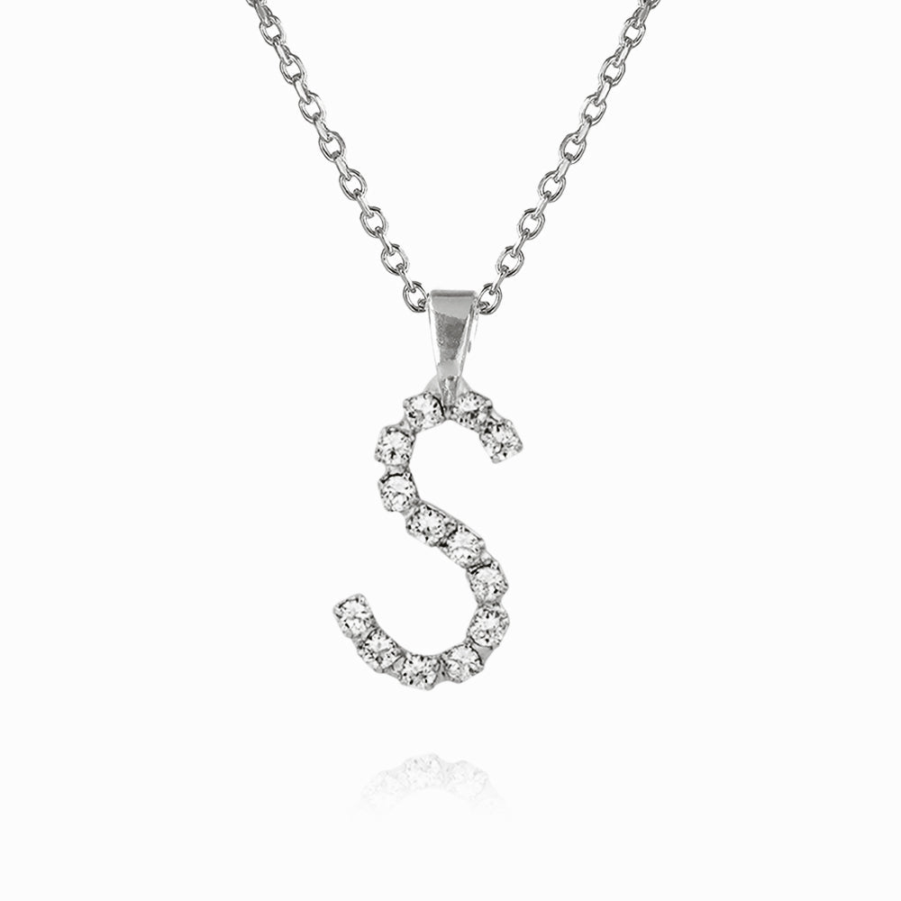 Caroline Svedbom - Mini Letter Necklace Letter S Rhodium