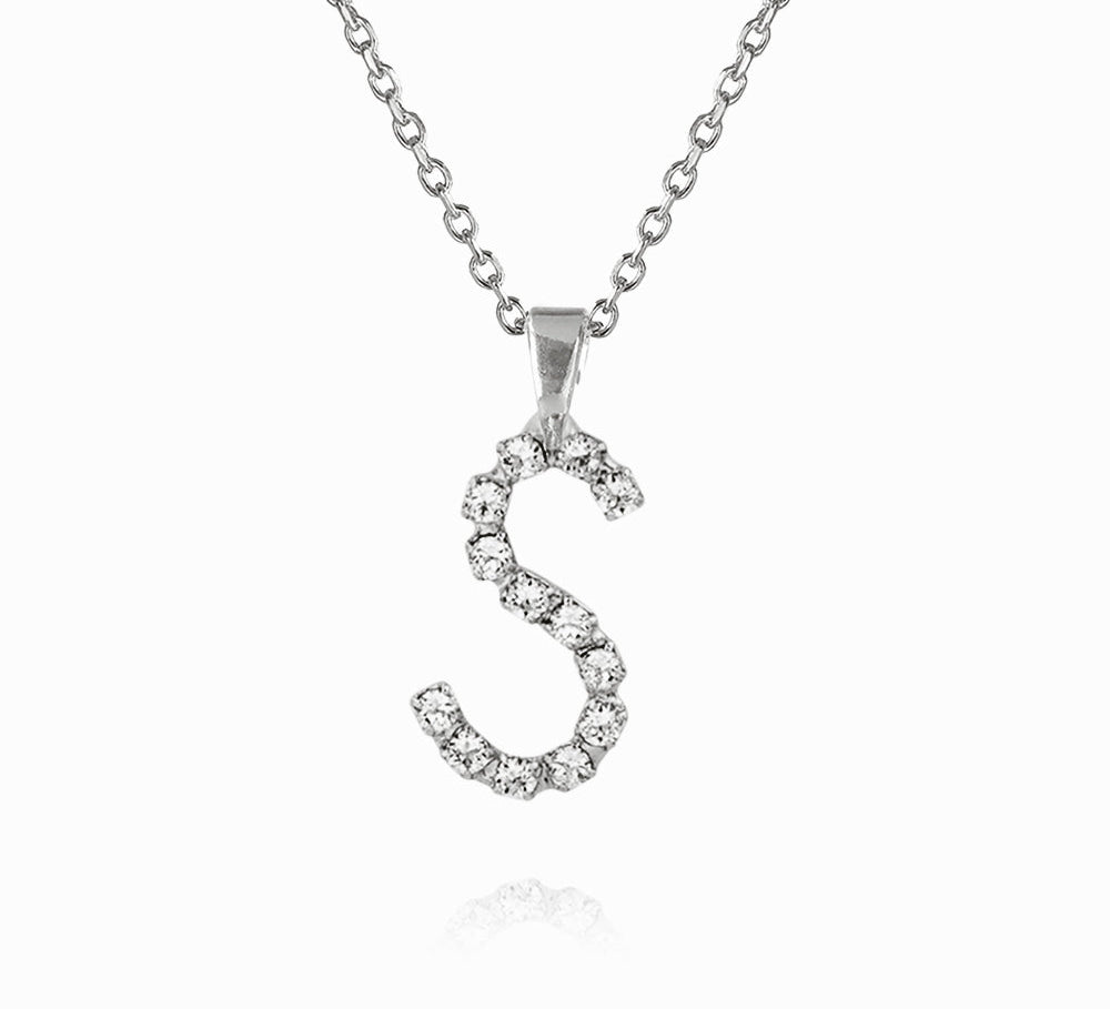 Caroline Svedbom - Mini Letter Necklace Letter S Rhodium