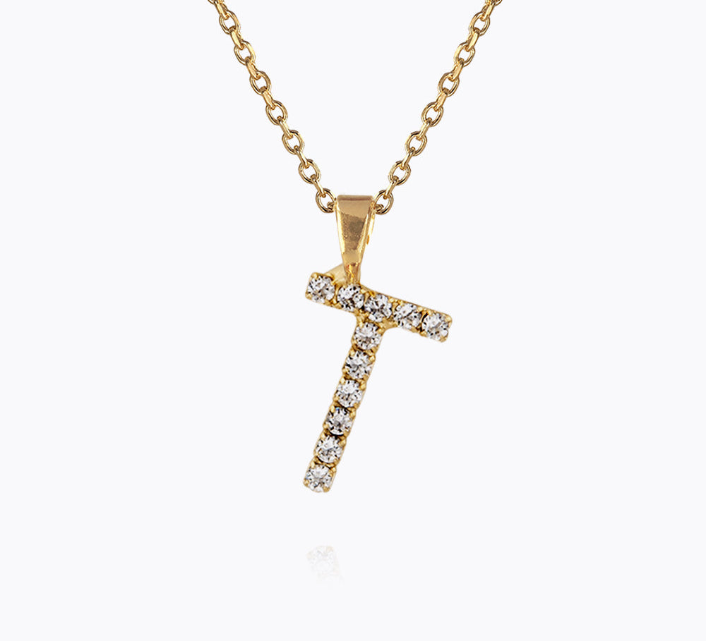 Caroline Svedbom - Mini Letter Necklace Letter T Gold