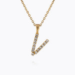 Caroline Svedbom - Mini Letter Necklace Letter V Gold