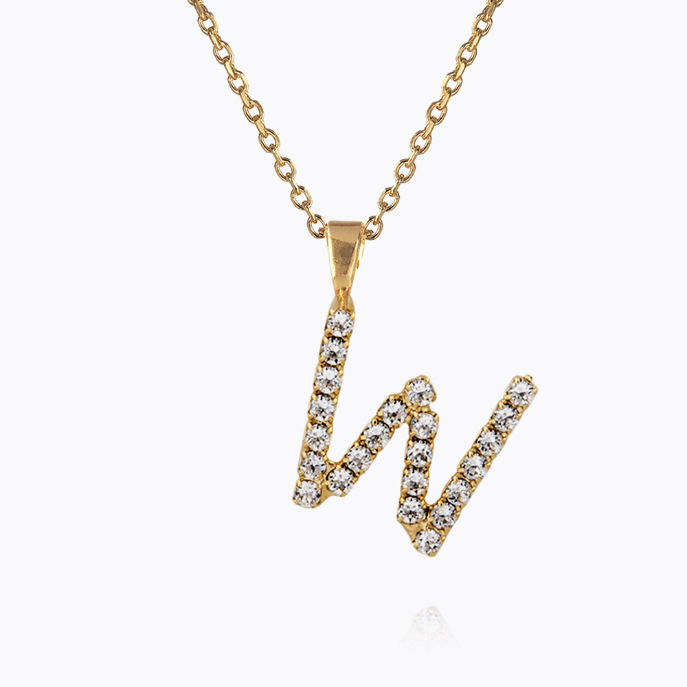 Caroline Svedbom - Mini Letter Necklace Letter W Gold