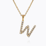 Caroline Svedbom - Mini Letter Necklace Letter W Gold