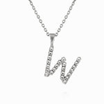 Caroline Svedbom - Mini Letter Necklace Letter W Rhodium