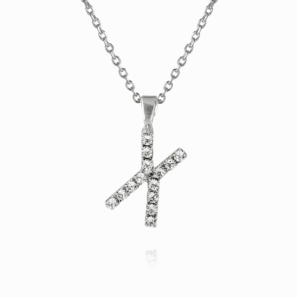 Caroline Svedbom - Mini Letter Necklace Letter X Rhodium