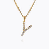 Caroline Svedbom - Mini Letter Necklace Letter Y Gold