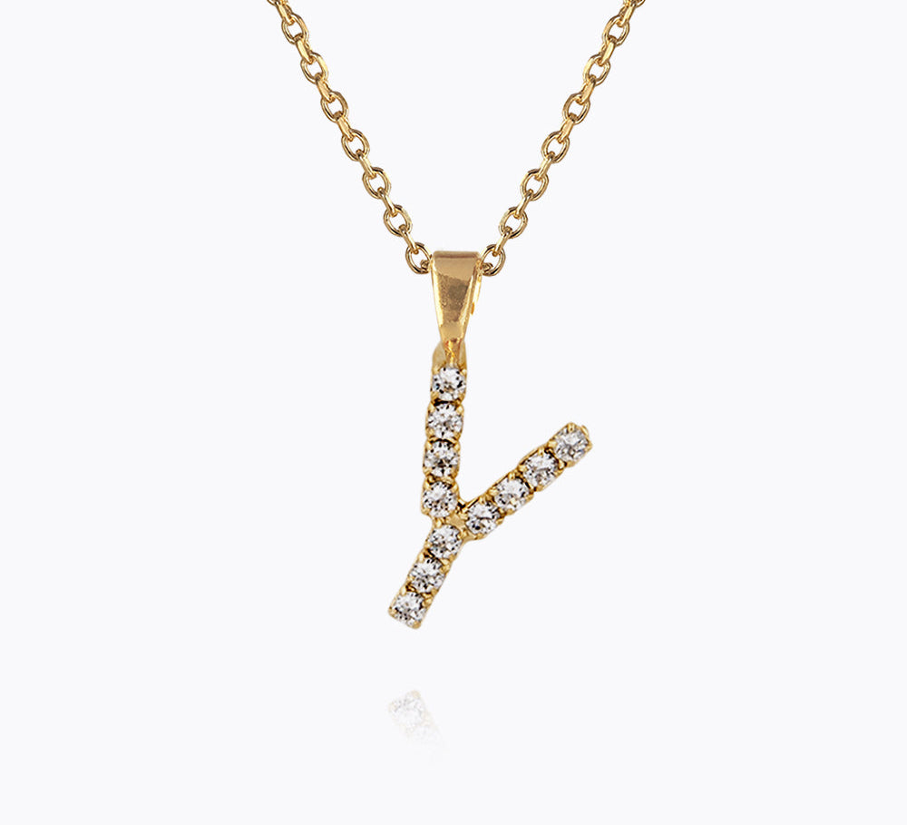 Caroline Svedbom - Mini Letter Necklace Letter Y Gold