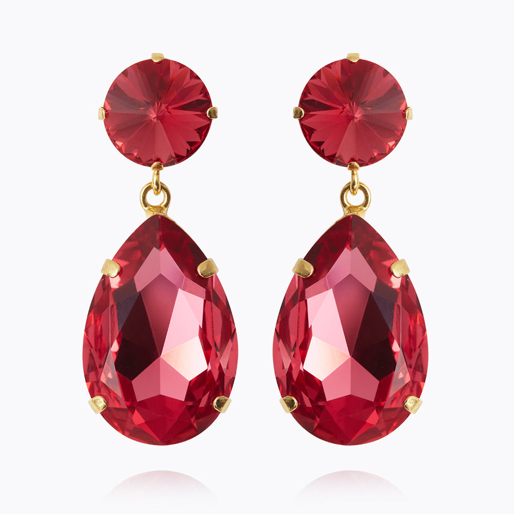 Caroline Svedbom - Perfect Drop Earrings Mulberry Red Gold