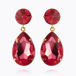 Caroline Svedbom - Perfect Drop Earrings Mulberry Red Gold