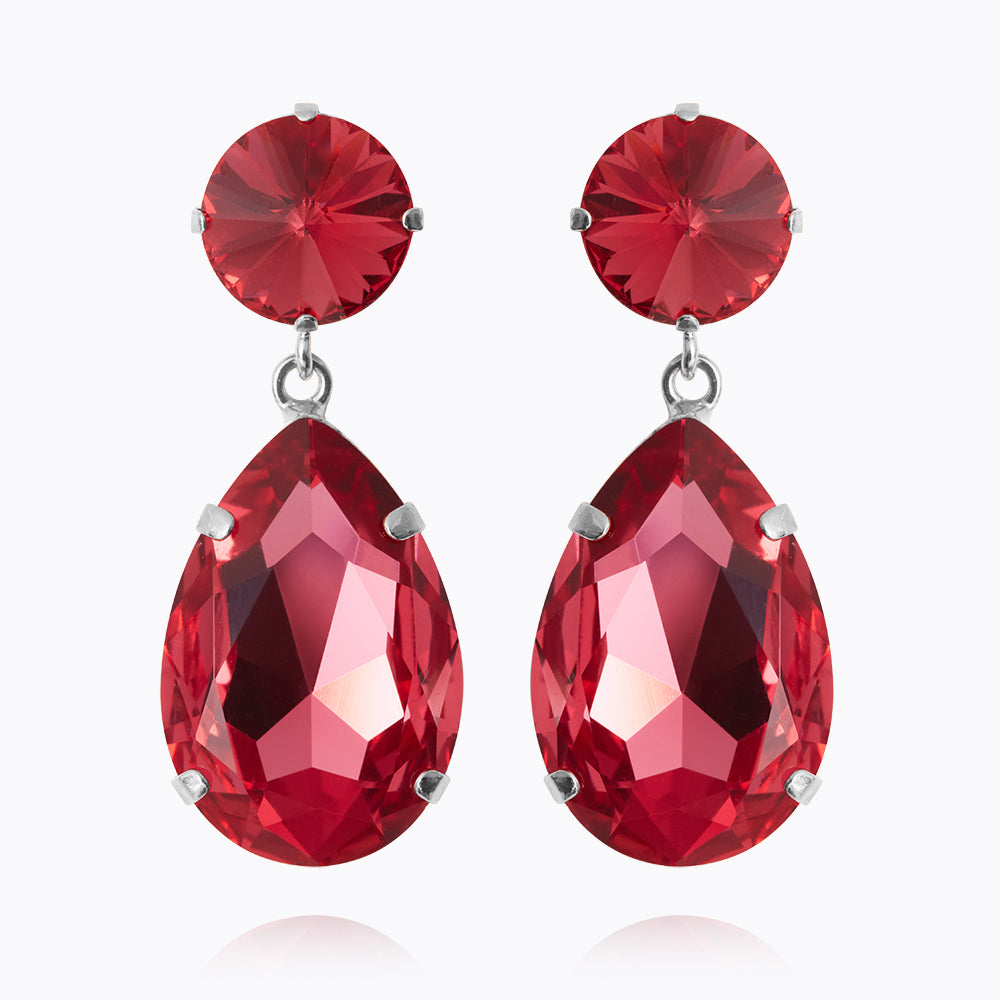 Caroline Svedbom - Perfect Drop Earrings Mulberry Red Rhodium