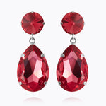 Caroline Svedbom - Perfect Drop Earrings Mulberry Red Rhodium