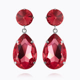 Caroline Svedbom - Perfect Drop Earrings Mulberry Red Rhodium