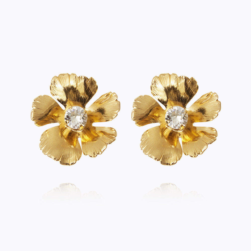 Caroline Svedbom - Anemone Earrings Crystal Gold