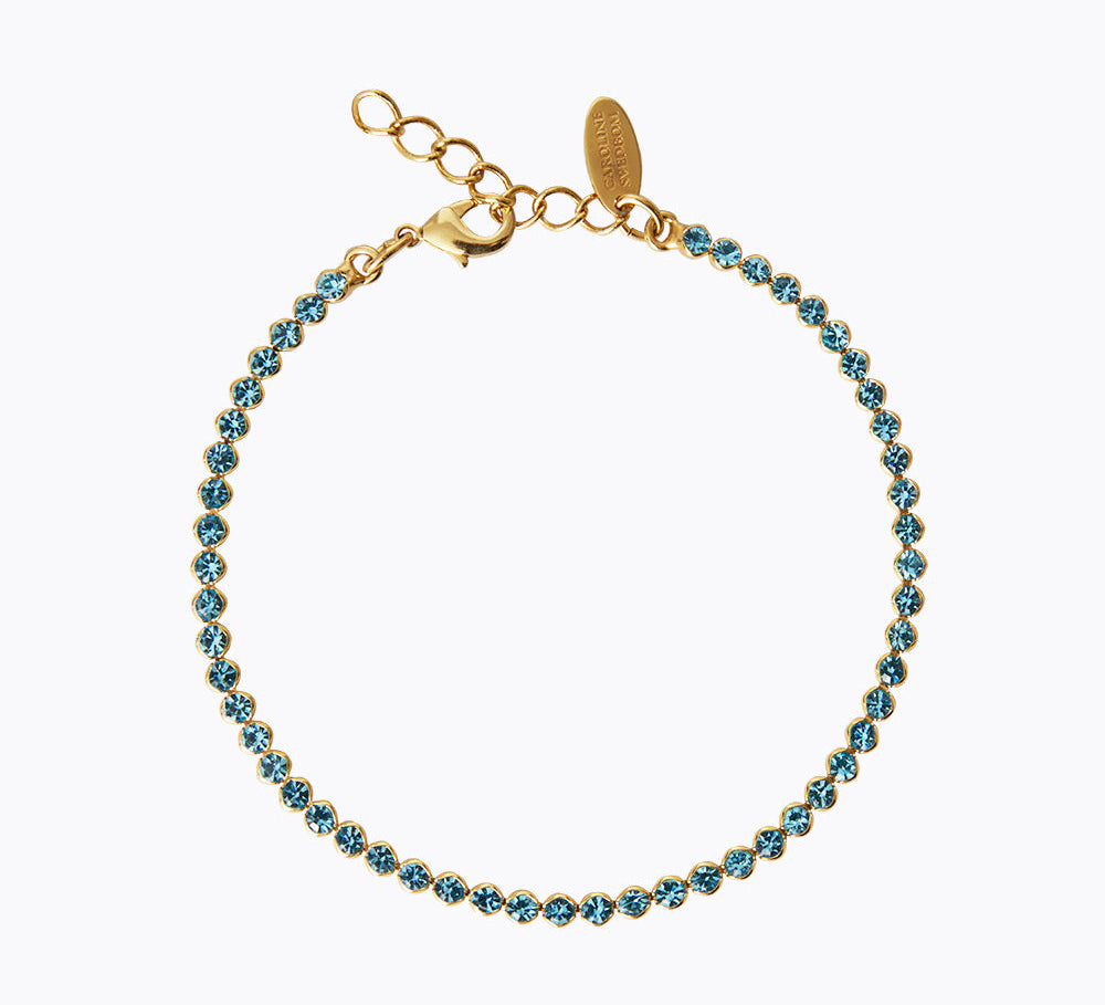 Caroline Svedbom - Siri Ankle Chain Light Turquoise Gold