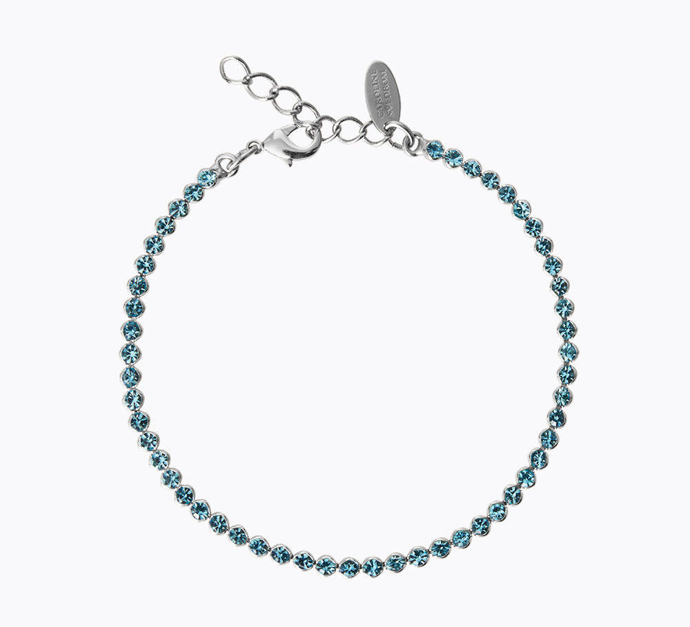 Caroline Svedbom - Siri Ankle Chain Light Turquoise Rhodium