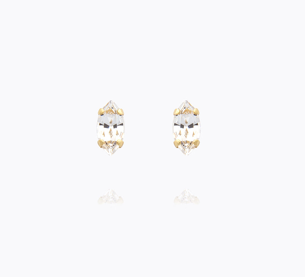 Caroline Svedbom - Petite Navette Earrings Crystal Gold