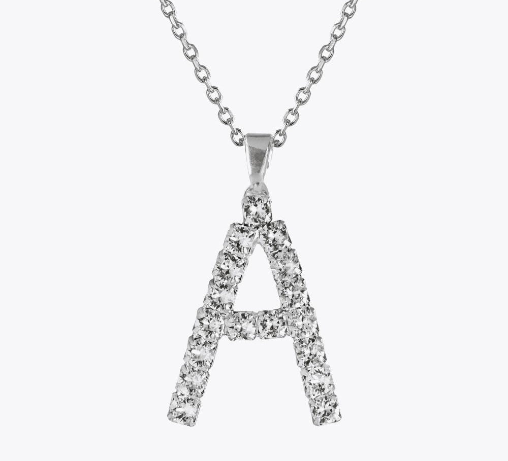 Caroline Svedbom - Letter Necklace Crystal Rhodium 70 Letter A Cm
