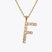 Caroline Svedbom - Letter Necklace Crystal Gold 70 Letter F Cm