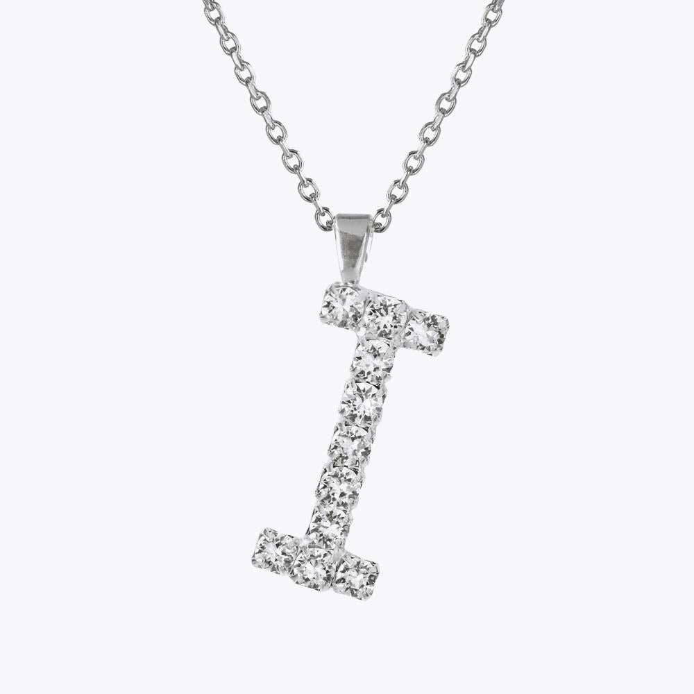 Caroline Svedbom - Letter Necklace Crystal Rhodium 70 Letter I Cm