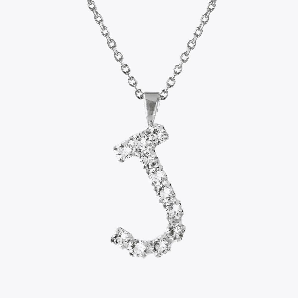 Caroline Svedbom - Letter Necklace Crystal Rhodium 70 Letter J Cm