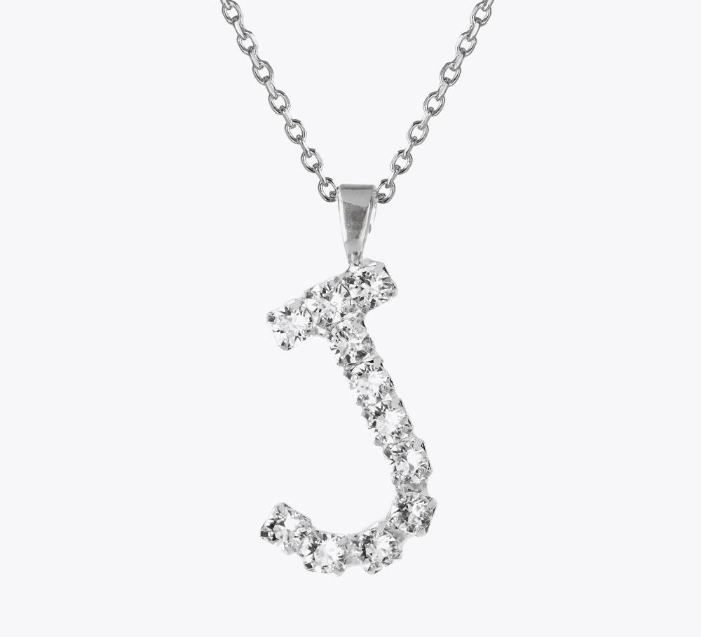 Caroline Svedbom - Letter Necklace Crystal Rhodium 70 Letter J Cm