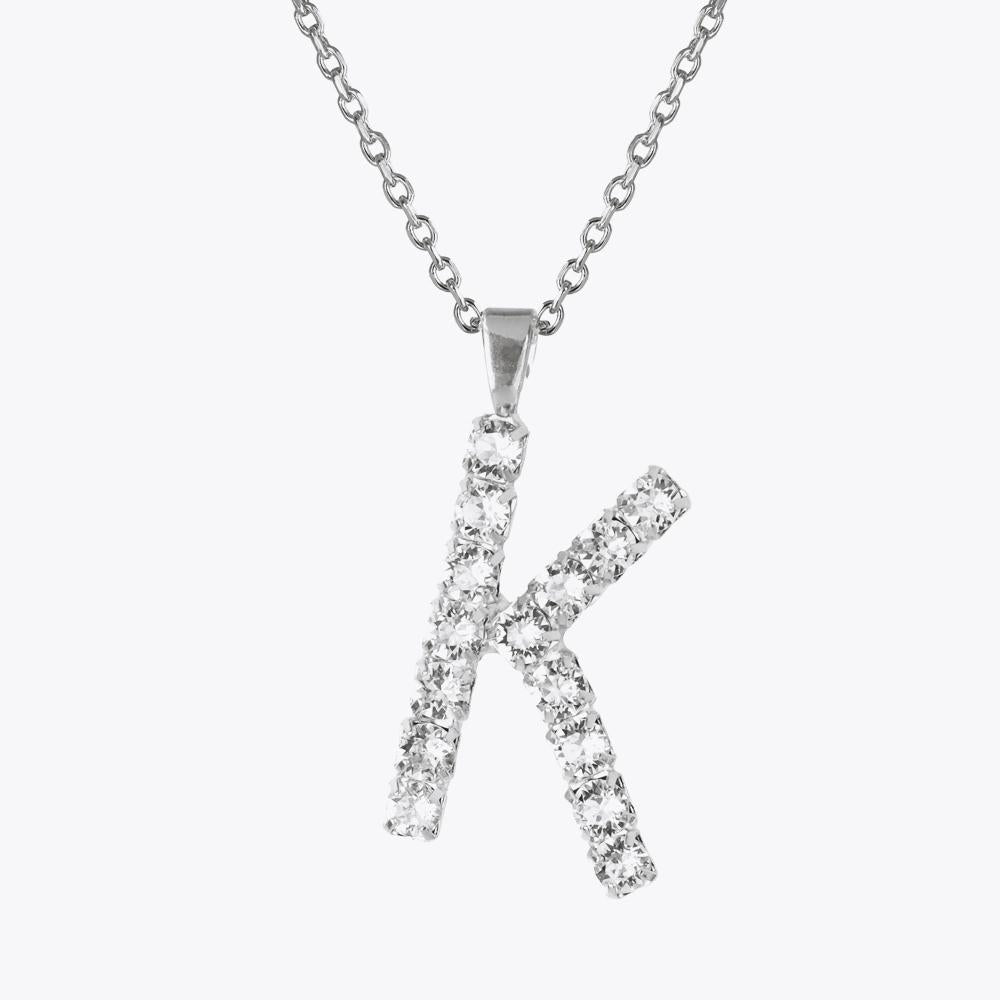 Caroline Svedbom - Letter Necklace Crystal Rhodium 70 Letter K Cm