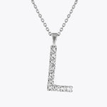 Caroline Svedbom - Letter Necklace Crystal Rhodium 70 Letter L Cm
