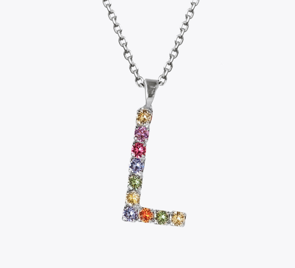 Letter Necklace L / Rainbow Combo