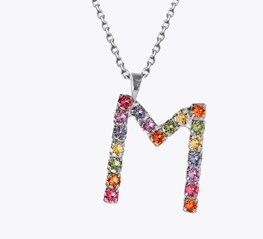 Letter Necklace M / Rainbow Combo