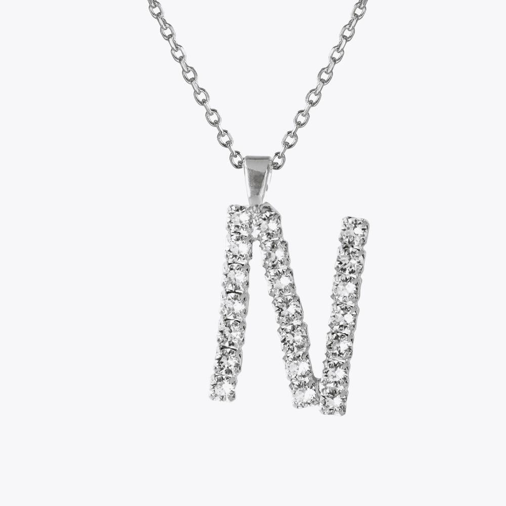Caroline Svedbom - Letter Necklace Crystal Rhodium 70 Letter N Cm