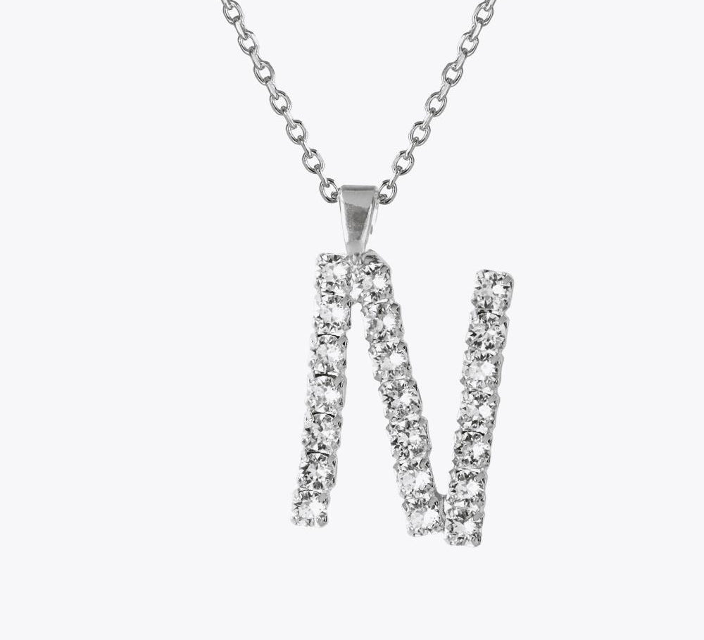 Caroline Svedbom - Letter Necklace Crystal Rhodium 70 Letter N Cm