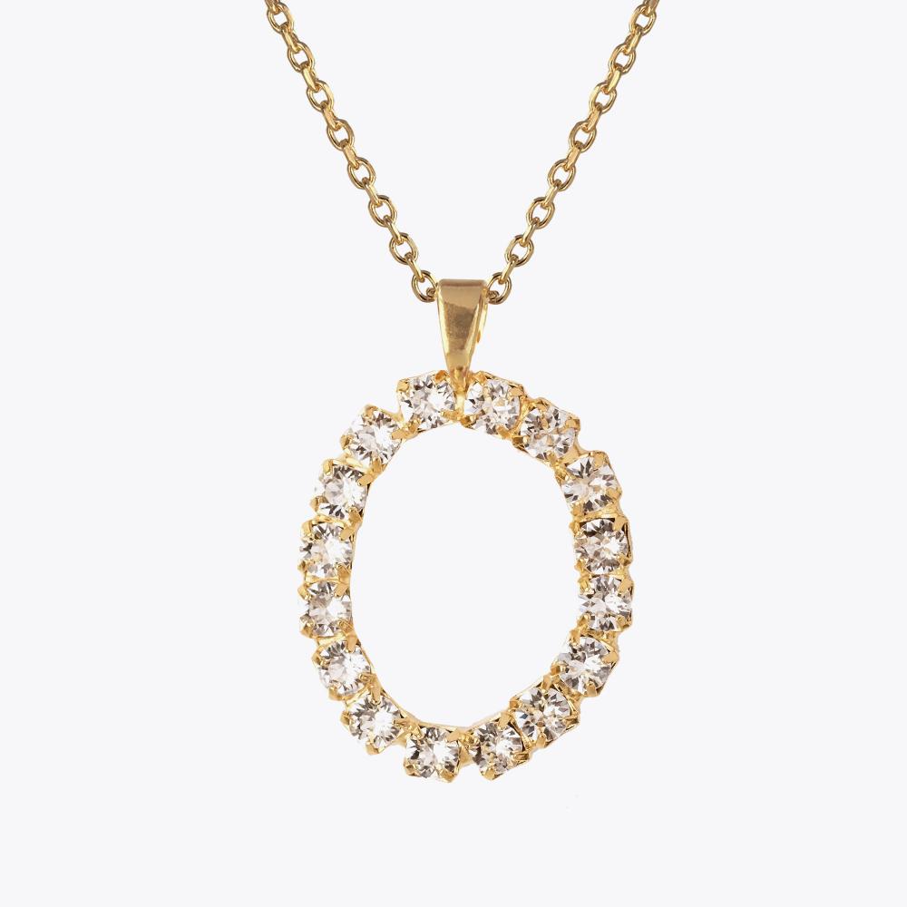 Caroline Svedbom - Letter Necklace Crystal Gold 70 Letter O Cm